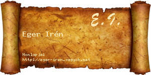 Eger Irén névjegykártya